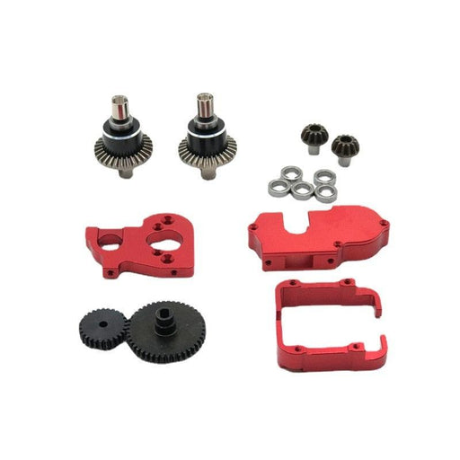 Upgrade Gear Set w/ Gear Dust Cover for WLtoys 1/12, 1/14 (Metaal) Onderdeel upgraderc Red 