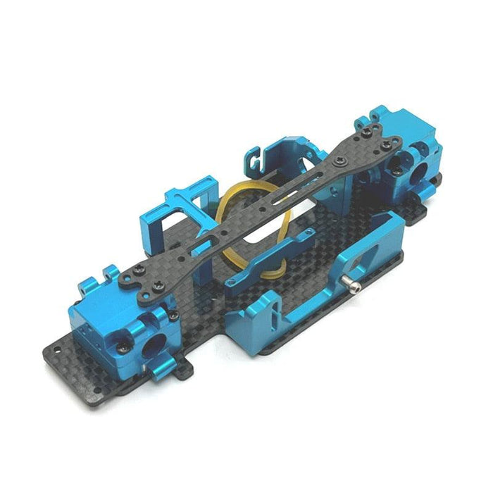 Upgraded Chassis Kit for WLtoys 1/28 (Metaal, Koolstofvezel) Onderdeel upgraderc Blue 