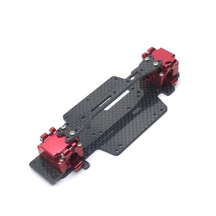 Upgraded Gearbox, Bottom Plate, Two-layer Board for WLtoys 1/28 (Metaal, Koolstofvezel) Onderdeel upgraderc Red 