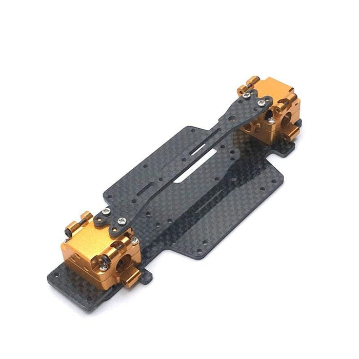 Upgraded Gearbox, Bottom Plate, Two-layer Board for WLtoys 1/28 (Metaal, Koolstofvezel) Onderdeel upgraderc Gold 