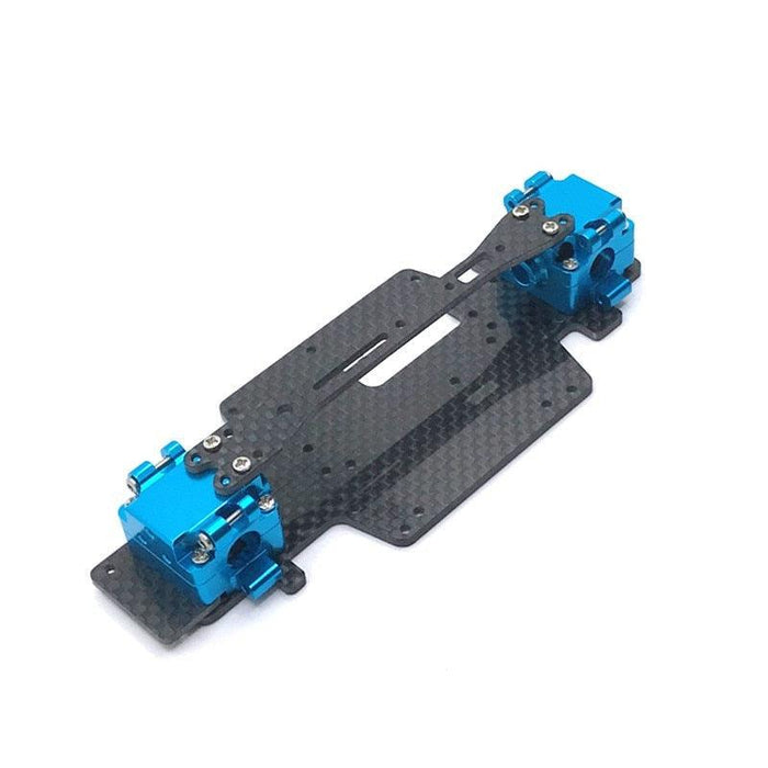 Upgraded Gearbox, Bottom Plate, Two-layer Board for WLtoys 1/28 (Metaal, Koolstofvezel) Onderdeel upgraderc Blue 