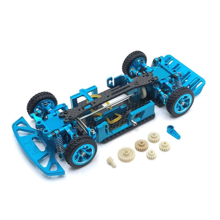 Upgraded Whole Car Frame, With Gear for WLtoys 1/28 Onderdeel upgraderc Blue 