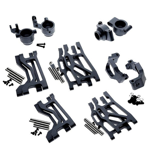 Upper and Lower Swing Arm Steering Group Set for Traxxas Maxx (Aluminium) Onderdeel Yfan RC 1 Set Black 