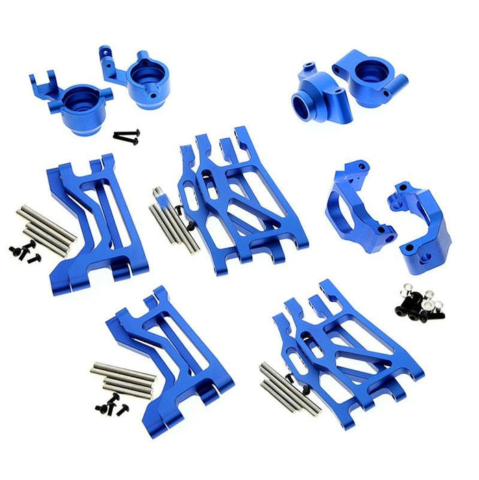 Upper and Lower Swing Arm Steering Group Set for Traxxas Maxx (Aluminium) Onderdeel Yfan RC 1 Set Blue 