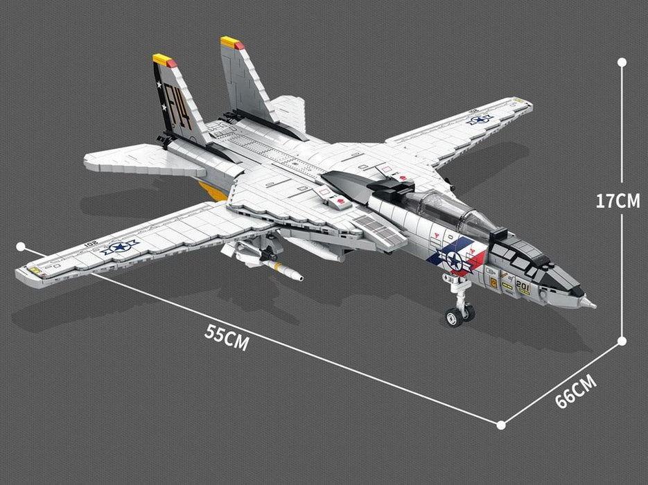 USA F-14 Tomcat Fighter Building Blocks Model (1600 stukken) - upgraderc