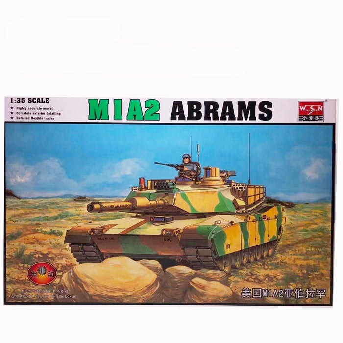 USA M1A2 Abrams Tank w/ Motor 1/35 Model (ABS) Bouwset WSN 