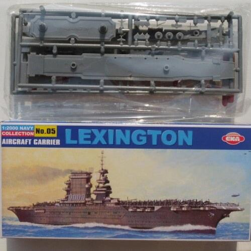 USS Lexington CV-2 Aircraft Carrier 1/2000 Model (Plastic) Bouwset EKA 