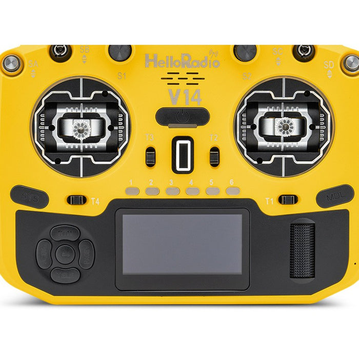 HelloRadioSky V14 MAX OLED 2,4GHz 4in1 LBT Radio (Multimode - M2) - Black/Jaune