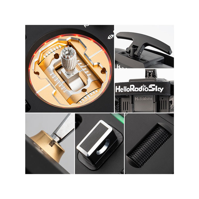 HelloRadioSky V14 MAX OLED 2,4GHz ELRS LBT Radio (Multimode - M2) - Black/Gold