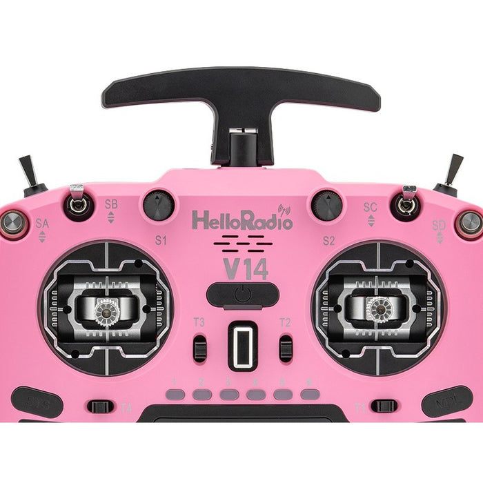 HelloRadioSky V14 MAX OLED 2,4GHz ELRS LBT Radio (Multimode - M2) - Black/Pink