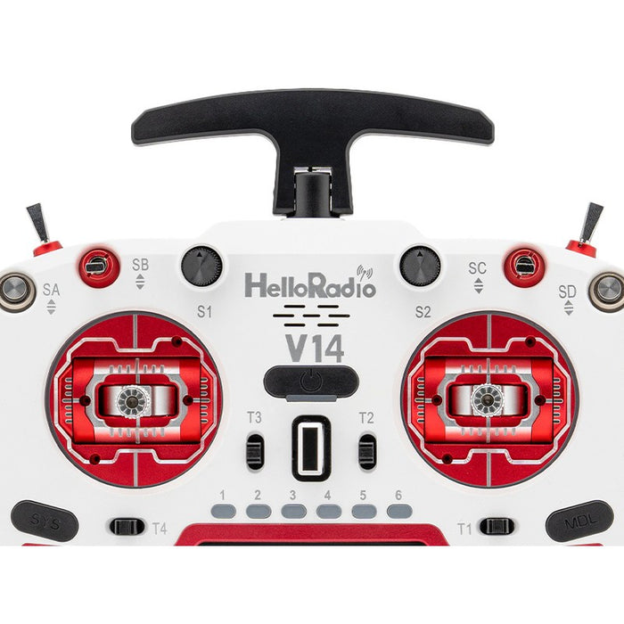 HelloRadioSky V14 MAX OLED 2,4GHz ELRS LBT Radio (Multimode - M2) - Red/White