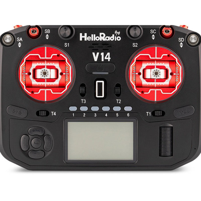 HelloRadioSky V14 MAX R9 OLED 2,4GHz 4in1 LBT Radio (Multimode - M2) - Black/Red
