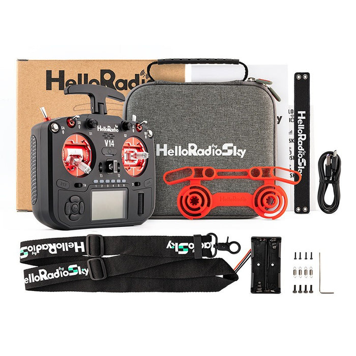 HelloRadioSky V14 MAX R9 OLED 2,4GHz 4in1 LBT Radio (Multimode - M2) - Black/Red