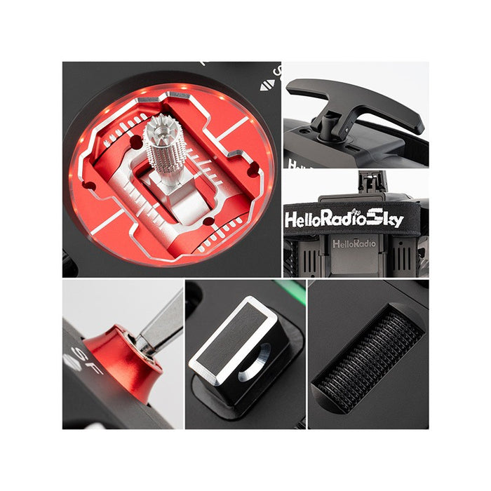 HelloRadioSky V14 MAX R9 OLED 2,4GHz 4in1 LBT Radio (Multimode - M2) - Black/Red