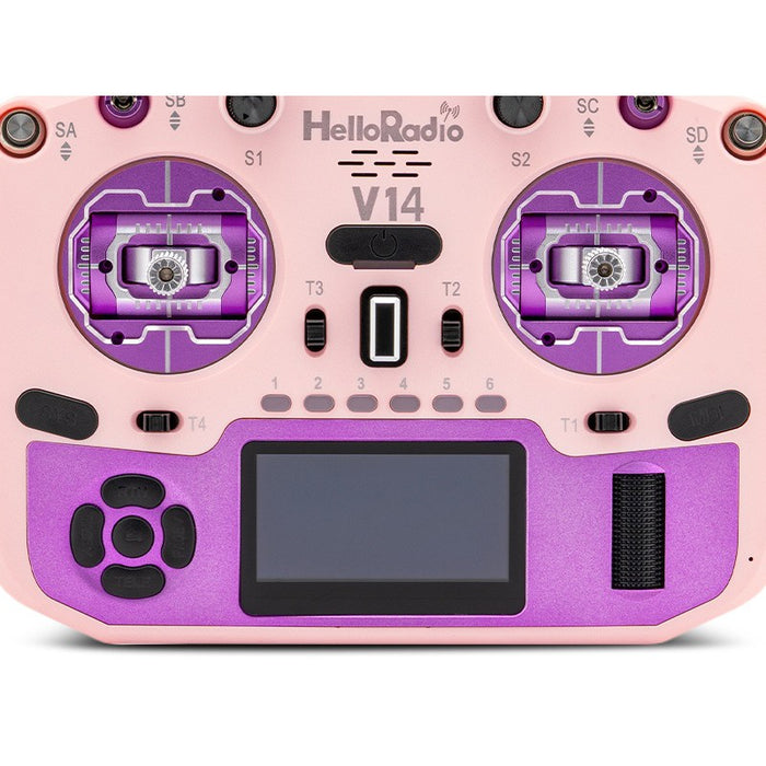 HelloRadioSky V14 MAX R9 OLED 2,4GHz ELRS LBT Radio (Multimode - M2) - Purple/Pink