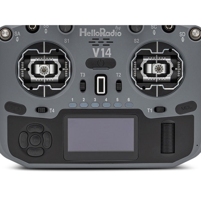 HelloRadioSky V14 MAX R9 OLED 2,4GHz ELRS LBT Radio (Multimode - M2) - Black/Grey