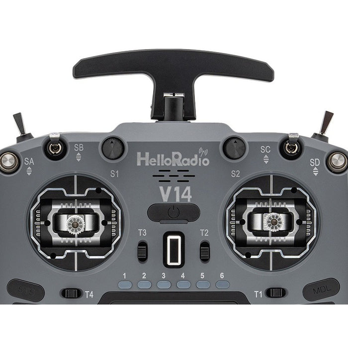 HelloRadioSky V14 MAX R9 OLED 2,4GHz ELRS LBT Radio (Multimode - M2) - Black/Grey