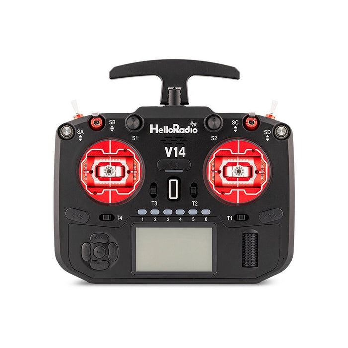 HelloRadioSky V14 MAX R9 OLED 2,4GHz ELRS LBT Radio (Multimode - M2) - Black/Red