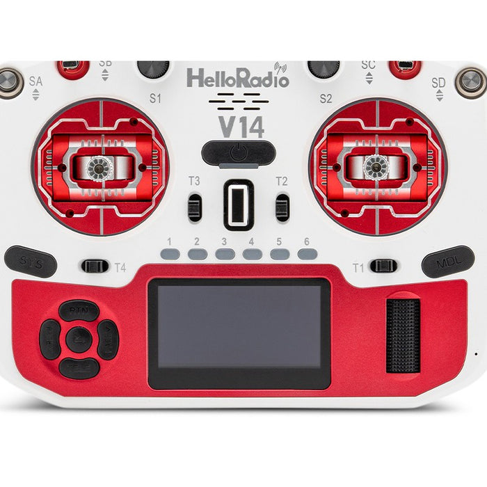 HelloRadioSky V14 MAX R9 OLED 2,4GHz ELRS LBT Radio (Multimode - M2) - Red/White