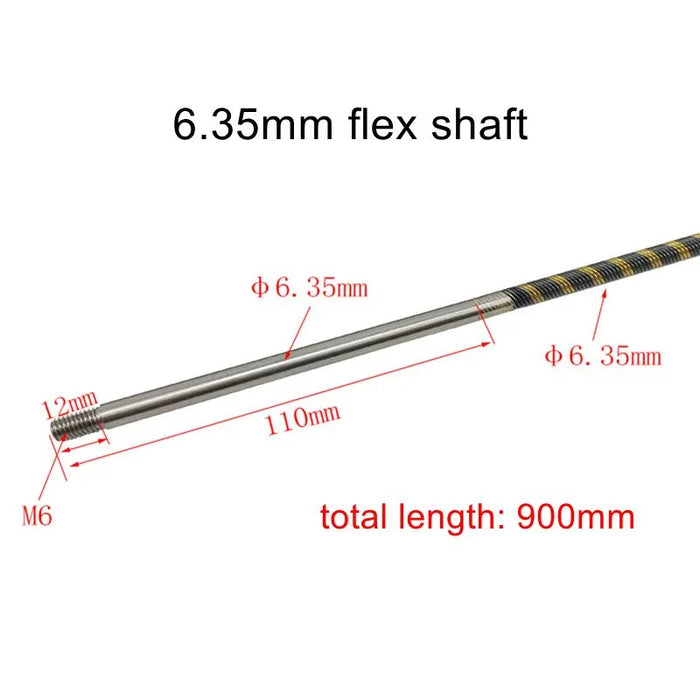 2.35-6mm Integrated Flexible Shaft (300mm-900mm, Stainless Steel, Brass)