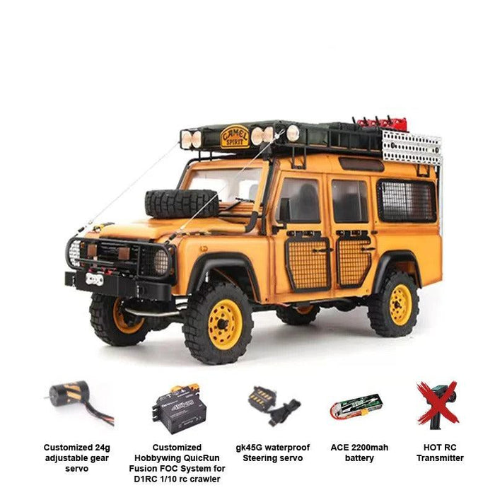 D1RC D110 Defender Camel Trophy 2 Speed Metaal Chasis 1/10 PNP