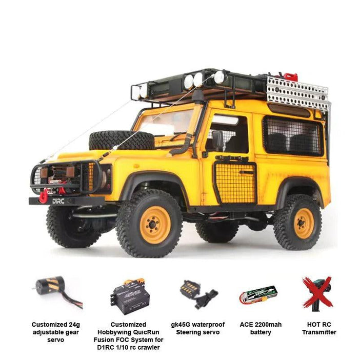 D1RC D90 Defender Camel Trophy Metallchassis Crawler 1/10 PNP