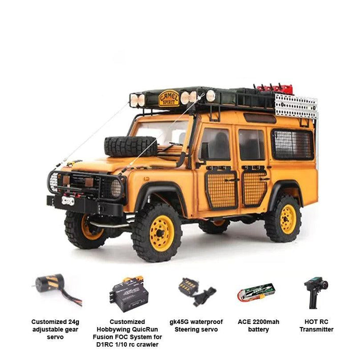 D1RC D110 Defender Camel Trophy 2 Speed Metaal Chasis 1/10 PNP