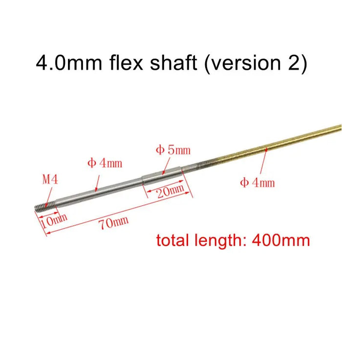 2.35-6mm Integrated Flexible Shaft (300mm-900mm, Stainless Steel, Brass)