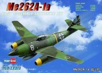 WWII Germany Me262A-2a 1/72 Military Fighter Model (Plastic) Bouwset HobbyBoss 