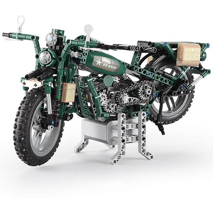 WWII Military Motorcycle (550 stukken) Bouwset CaDA 