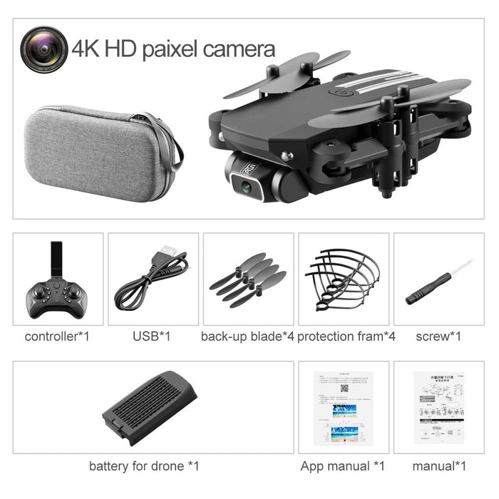 XKJ Wifi Mini Drone with 4K Camera Drone XKJ 4K Black 