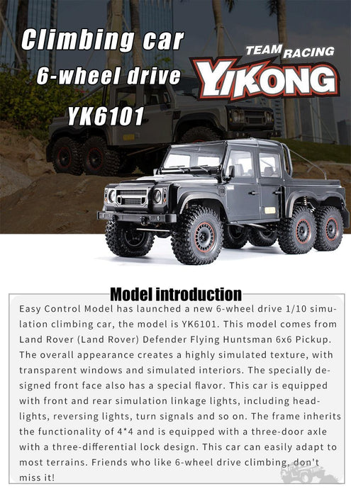 Yikong 6101 6x6 1/10 Crawler RTR Auto Yikong 