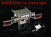 Zwaar Tail Beam Rear Lamp Holder for Tamiya Truck 1/14 (Metaal) Onderdeel RCATM B Silver Scania 