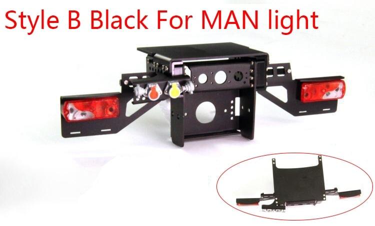 Zwaar Tail Beam Rear Lamp Holder for Tamiya Truck 1/14 (Metaal) Onderdeel RCATM B Black MAN 