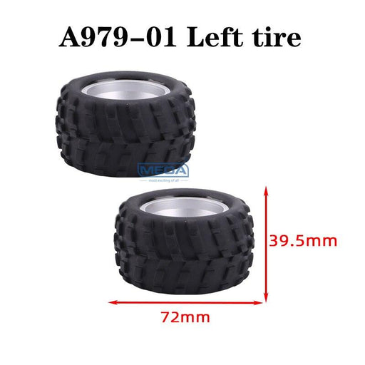 2PCS Left Wheel Tire Set for WLtoys A979 1/18 (A979-01) - upgraderc