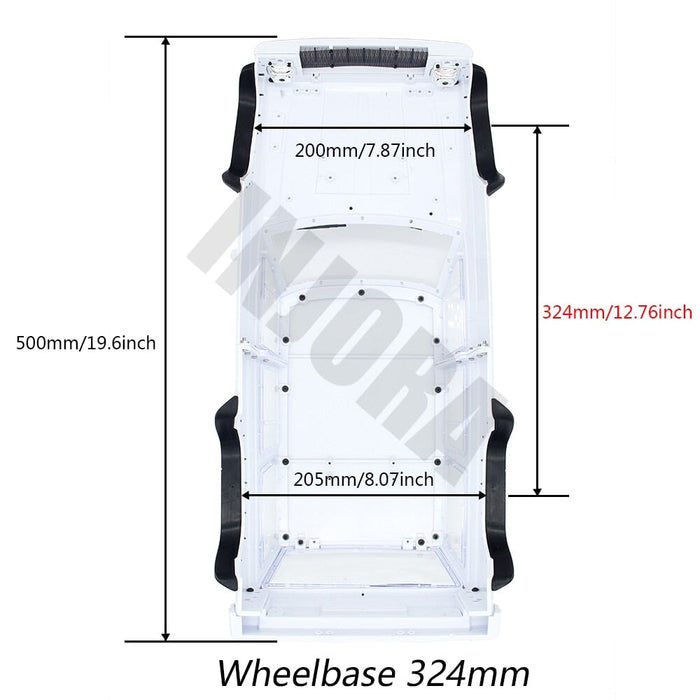 324mm Wheelbase Cherokee Body Shell for Traxxas TRX4 1/10 (Plastic) Body Injora 