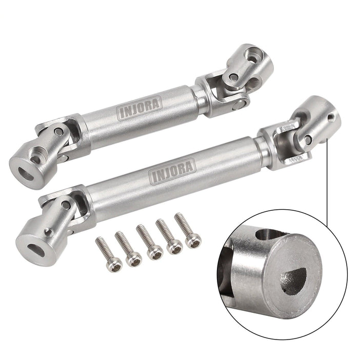 2PCS 57/75mm D-Shaped Center Drive Shaft for Axial SCX24 1/24 (RVS)