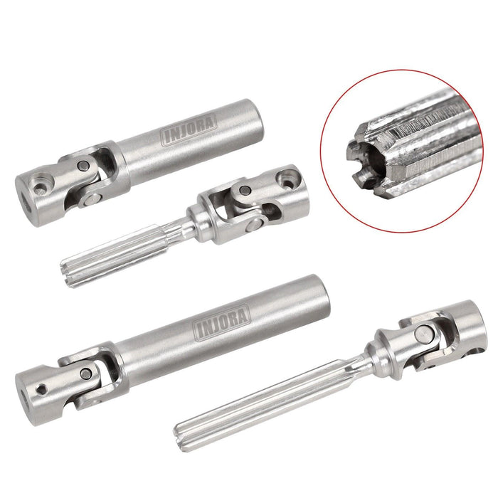 2PCS 57/75mm D-Shaped Center Drive Shaft for Axial SCX24 1/24 (RVS)