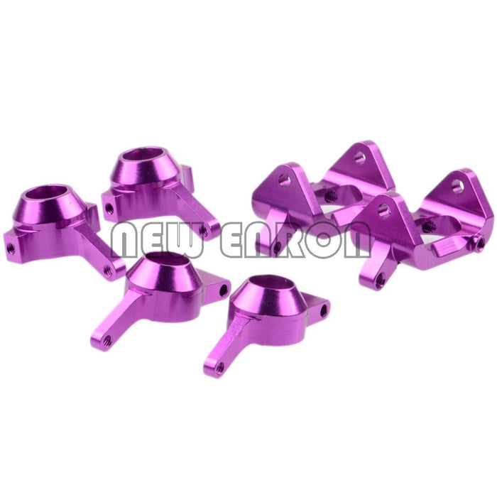 Front/Rear Steering Hub Carrier Sets for WLToys 1/18 (Aluminium) Onderdeel New Enron Purple 